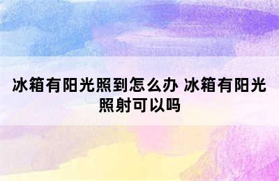 冰箱有阳光照到怎么办 冰箱有阳光照射可以吗